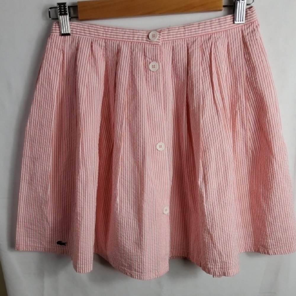 Lacoste Girls Pink Striped Lightweight  Skirt Size 12